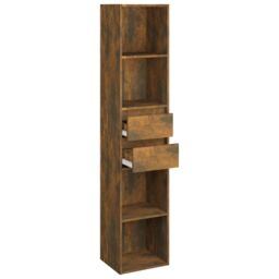 Berkfield Home Book Cabinet Smoked Oak 36x30x171 cm Engineered Wood in Brown - Size: 36 x 30 x 171 cm - thumbnail 5