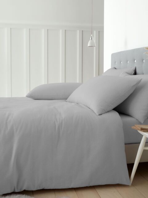 Catherine Lansfield 'Brushed Cotton' Duvet Cover Set in Grey - Size: Double - image 1