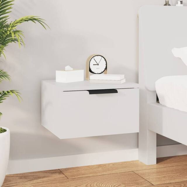 Berkfield Home Wall-mounted Bedside Cabinet White 34x30x20 cm - Size: 34 x 30 x 20 cm - image 1
