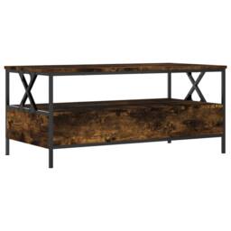 Berkfield Home Coffee Table Smoked Oak 100x51x45 cm Engineered Wood in Brown - Size: 100 x 51 x 45 cm - thumbnail 8