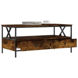 Berkfield Home Coffee Table Smoked Oak 100x51x45 cm Engineered Wood in Brown - Size: 100 x 51 x 45 cm - thumbnail 4