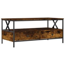Berkfield Home Coffee Table Smoked Oak 100x51x45 cm Engineered Wood in Brown - Size: 100 x 51 x 45 cm - thumbnail 1