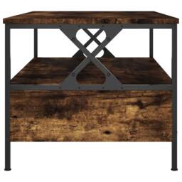 Berkfield Home Coffee Table Smoked Oak 100x51x45 cm Engineered Wood in Brown - Size: 100 x 51 x 45 cm - thumbnail 7