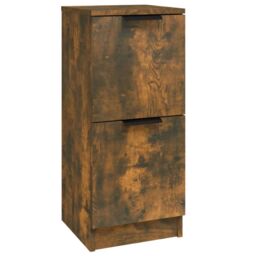 Berkfield Home Sideboard Smoked Oak 30x30x70 cm Engineered Wood in Brown - Size: 30 x 30 x 70 cm - thumbnail 2