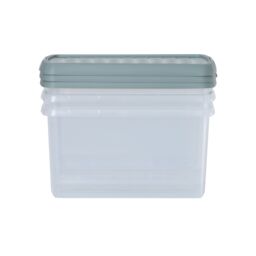 Wham Clip 3x 14L Rectangular Plastic Storage Boxes with Clip Lock Lids in Green - thumbnail 3