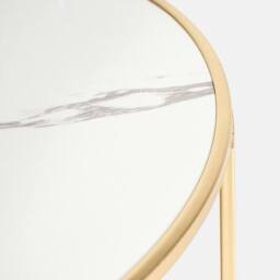 OHS Manhattan Round Nesting Side Coffee Table Set of 2 in White - thumbnail 4