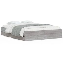 Berkfield Home Bed Frame with Drawers without Mattress Grey Sonoma 140x200 cm - thumbnail 2
