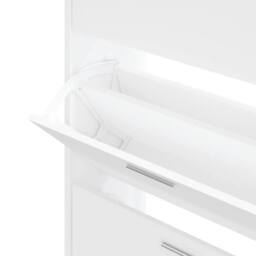 Berkfield Home Shoe Cabinet White 63x24x103 cm Engineered Wood - Size: 63 x 24 x 103 cm - thumbnail 6