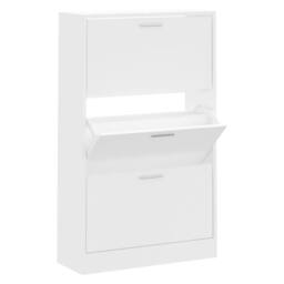Berkfield Home Shoe Cabinet White 63x24x103 cm Engineered Wood - Size: 63 x 24 x 103 cm - thumbnail 1
