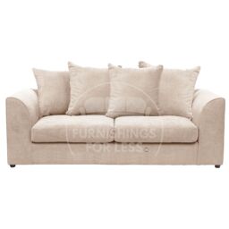 Furnishings For Less UK Casper Chenille Sofa Set 3 & 2 Seater Sofa Scatter Back Curved Arm in Beige - thumbnail 2