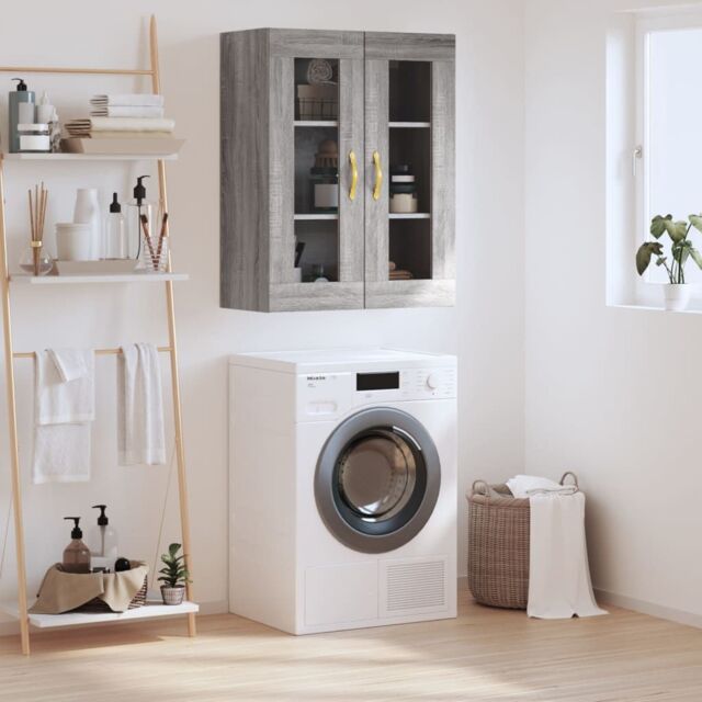Berkfield Home Wall Mounted Cabinet Grey Sonoma 69.5x34x90 cm - image 1