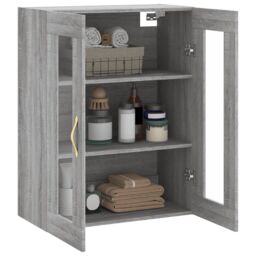 Berkfield Home Wall Mounted Cabinet Grey Sonoma 69.5x34x90 cm - thumbnail 5