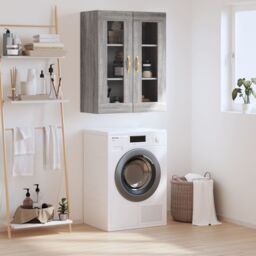 Berkfield Home Wall Mounted Cabinet Grey Sonoma 69.5x34x90 cm - thumbnail 1