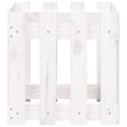 Berkfield Home Garden Planter with Fence Design White 40x40x40 cm Solid Wood Pine - Size: 40 x 40 x 40 cm - thumbnail 5