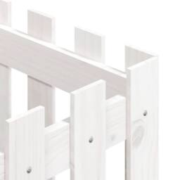Berkfield Home Garden Planter with Fence Design White 40x40x40 cm Solid Wood Pine - Size: 40 x 40 x 40 cm - thumbnail 7