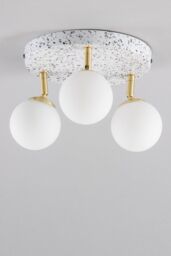 BHS Lighting Lott Triple Spotlight Plate Ceiling Light in Gold - thumbnail 2