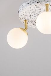 BHS Lighting Lott Triple Spotlight Plate Ceiling Light in Gold - thumbnail 3