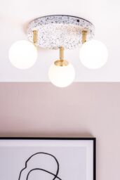 BHS Lighting Lott Triple Spotlight Plate Ceiling Light in Gold - thumbnail 4