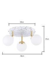 BHS Lighting Lott Triple Spotlight Plate Ceiling Light in Gold - thumbnail 5