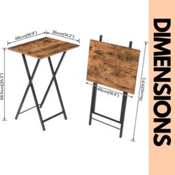 Rafaelo Mobilia Set of 2 Folding Tables in Brown - thumbnail 6