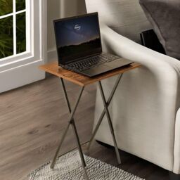 Rafaelo Mobilia Set of 2 Folding Tables in Brown - thumbnail 3