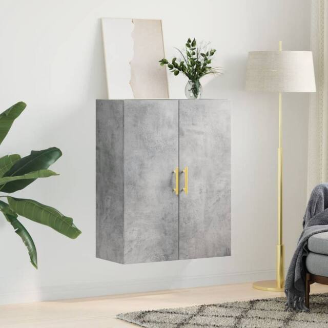 Berkfield Home Wall Mounted Cabinet Concrete Grey 69.5x34x90 cm - image 1