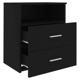 Berkfield Home Bed Cabinet Black 50x32x60 cm - Size: 50 x 32 x 60 cm - thumbnail 5