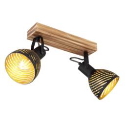 Netlighting Lenna Twin Ceiling Spotlight Dark Brown 2x E27 - thumbnail 1