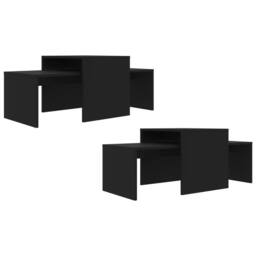 Berkfield Home Coffee Table Set Black 100x48x40 cm Engineered Wood - Size: 100 x 48 x 40 cm - thumbnail 5
