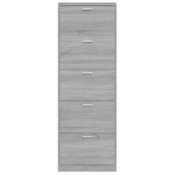 Berkfield Home Shoe Cabinet Grey Sonoma 59x17x169 cm Engineered Wood - Size: 59 x 17 x 169 cm - thumbnail 6
