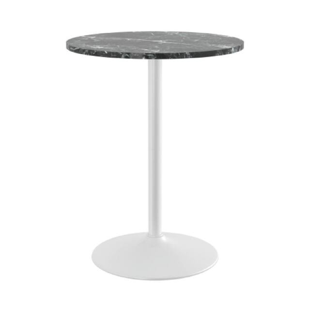 netfurniture Richmond White Bar Table 96cm Black Marble - image 1