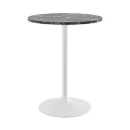 netfurniture Richmond White Bar Table 96cm Black Marble