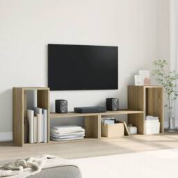 Berkfield Home TV Cabinets 2 pcs Sonoma Oak 75x30x50 cm Engineered Wood in Brown - Size: 75 x 30 x 50 cm - thumbnail 3