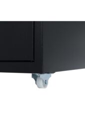 Living and Home 3 Drawers Vertical File Cabinet with Wheels Living Room Storage Cabinet Bedroom Black Bedside Table - thumbnail 6