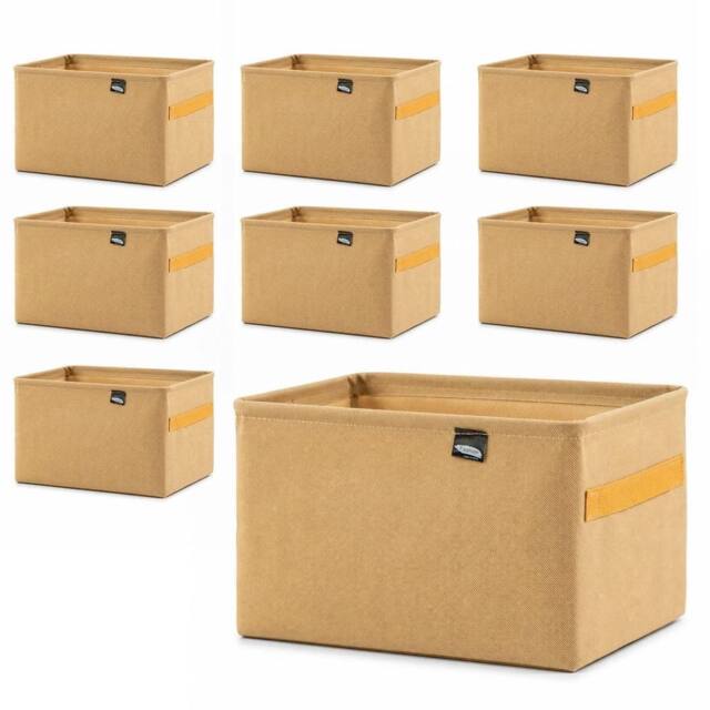 Kelvenix Brown 8 Pack Fabric Storage Bins with Handles - image 1
