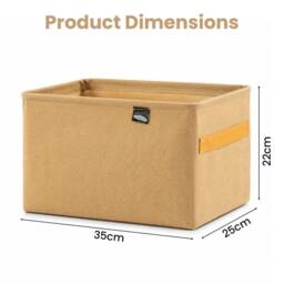 Kelvenix Brown 8 Pack Fabric Storage Bins with Handles - thumbnail 2