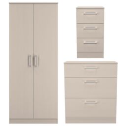 Ready Assembled 2 U Reydale 3 Piece Bedroom Furniture pack (Ready Assembled) in Taupe - Size: Large - thumbnail 1
