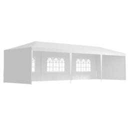 OUTSUNNY 9m x 3m Outdoor Garden Gazebo Wedding Party Tent Canopy Marquee in White - thumbnail 2