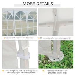 OUTSUNNY 9m x 3m Outdoor Garden Gazebo Wedding Party Tent Canopy Marquee in White - thumbnail 5