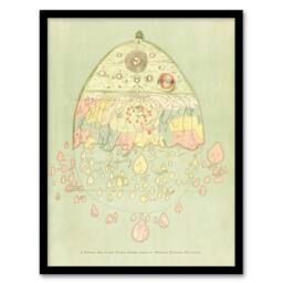 Artery8 William Griggs Vintage Burmese Map of the World Framed Wall Art Print in Green - Size: A3 - thumbnail 1