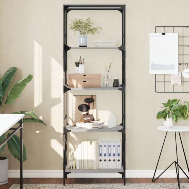 Berkfield Home Bookcase 5-Tier Grey Sonoma 59x35x171 cm Engineered Wood - Size: 59 x 35 x 171 cm - image 1