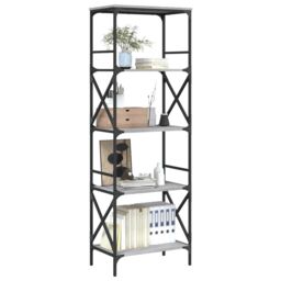 Berkfield Home Bookcase 5-Tier Grey Sonoma 59x35x171 cm Engineered Wood - Size: 59 x 35 x 171 cm - thumbnail 3