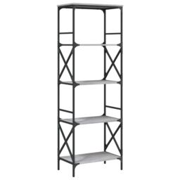 Berkfield Home Bookcase 5-Tier Grey Sonoma 59x35x171 cm Engineered Wood - Size: 59 x 35 x 171 cm - thumbnail 2