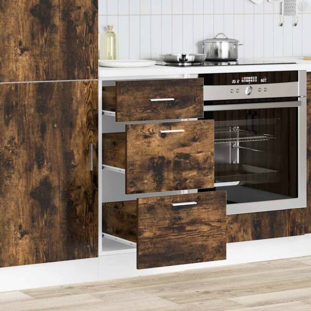 Berkfield Home Durable Bottom Cabinet Smoked Oak 40x46x81.5 cm Engineered Wood in Brown - image 1