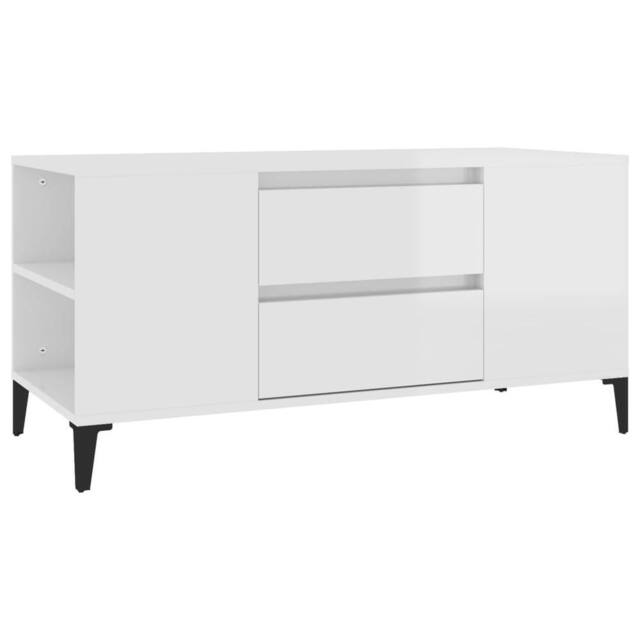 Berkfield Home TV Cabinet High Gloss White 102x44.5x50 cm Engineered Wood - image 1