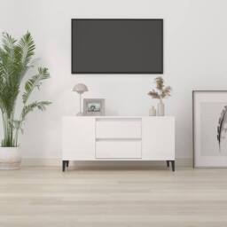 Berkfield Home TV Cabinet High Gloss White 102x44.5x50 cm Engineered Wood - thumbnail 3