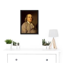 Artery8 Painting Portrait Duplessis Benjamin Franklin Founding Father America USA Artwork Framed Wall Art Print A4 in Black - thumbnail 2