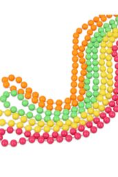 Neel Blue 85cm Neon Multi Beads String Necklaces with Pink, Yellow, Green & Orange Beads, UV Reactive - thumbnail 5