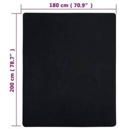 Berkfield Home Jersey Fitted Sheet Black 180x200 cm Cotton - thumbnail 5