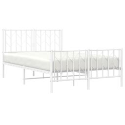 Berkfield Home Metal Bed Frame without Mattress with Footboard¬†White 120x190cm in White - Size: 120x190 cm - thumbnail 3